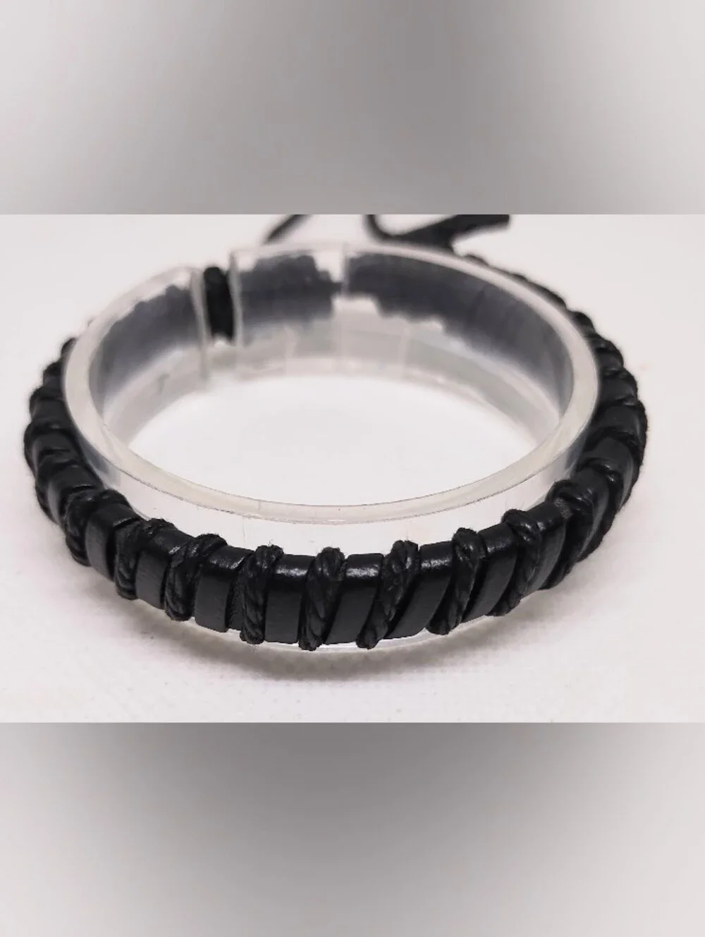 Black Braided Leather‎ Bracelet G18
